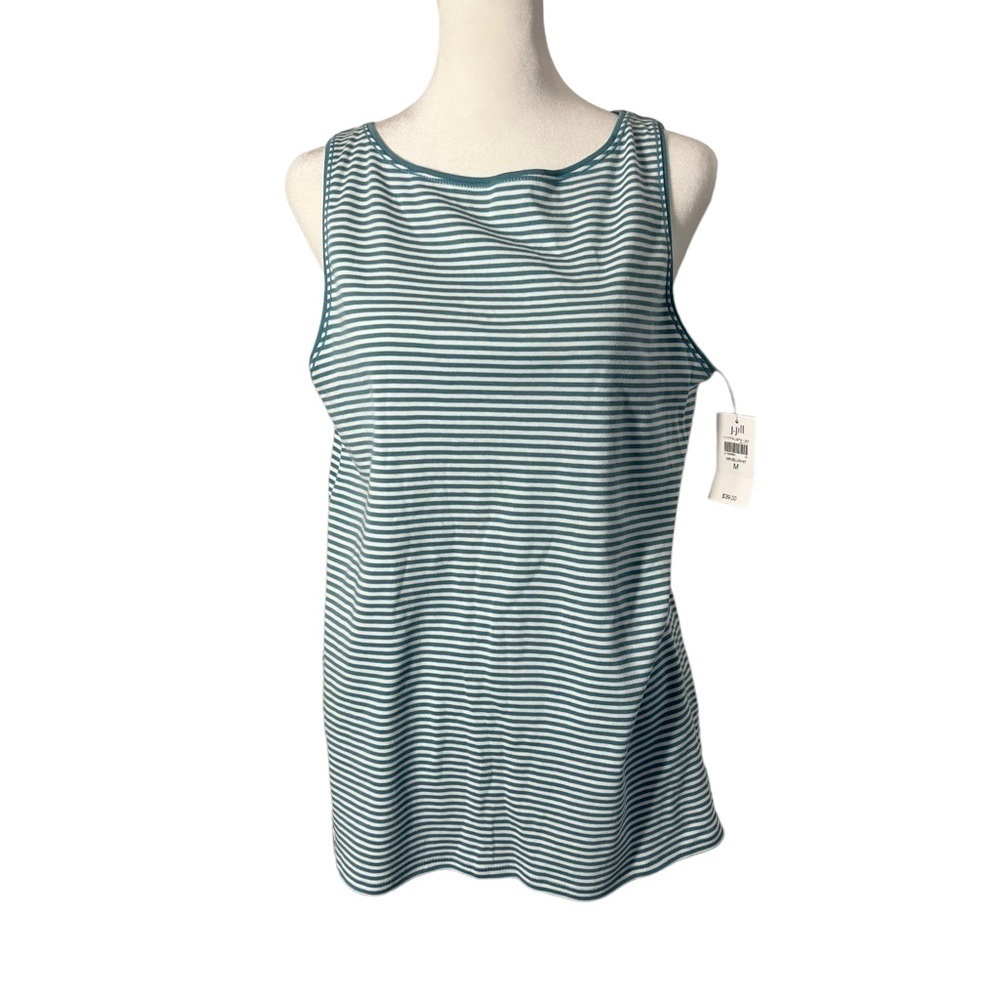 J. Jill 100% Pima Cotton Perfect Pima Striped Tank, NWT, Medium